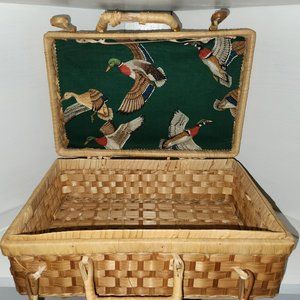 Vintage Bamboo Small Partially Lined Suitcase